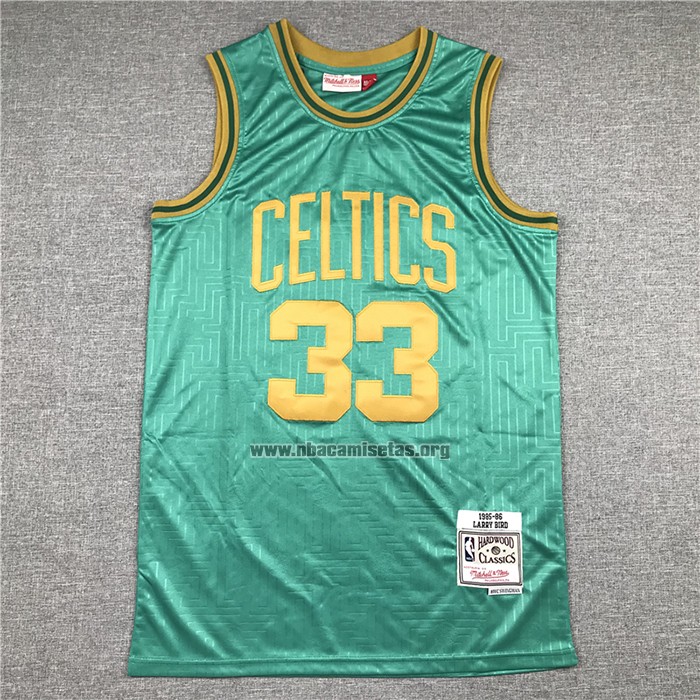 Camiseta Boston Celtics Larry Bird NO 33 Mitchell & Ness 1985-86 Verde2